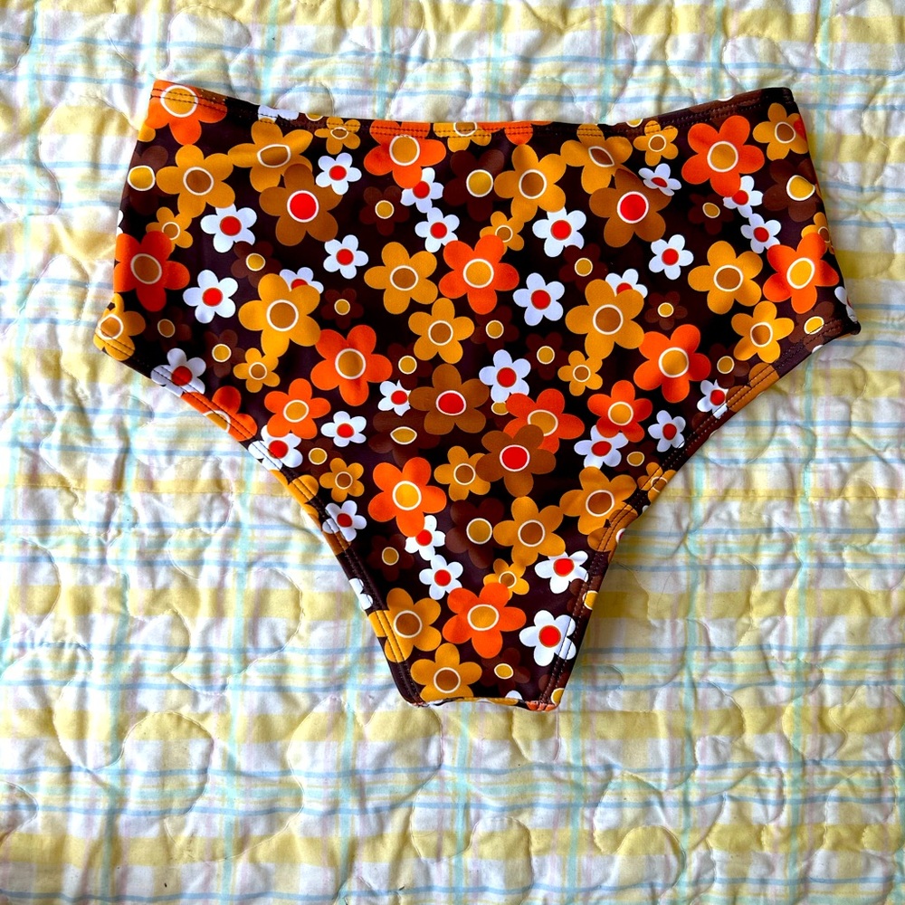 Hippie flower print bikini bottoms